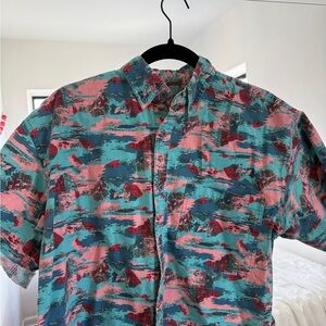 Cropped Patterned Wrangler Button Down Multicolor Vintage style